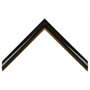 Пластиковый багет Черный с золотом AV1-BLACK 